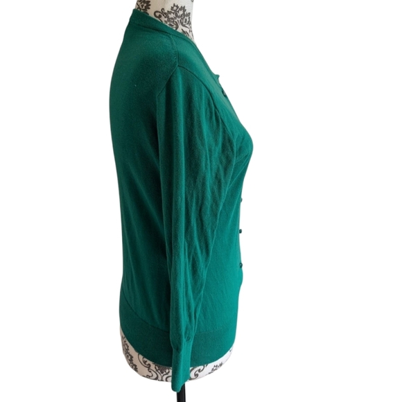 J Crew Clare Cardigan Sweater Green Button Down Cotton Long Sleeve Women  Medium - Picture 4 of 12